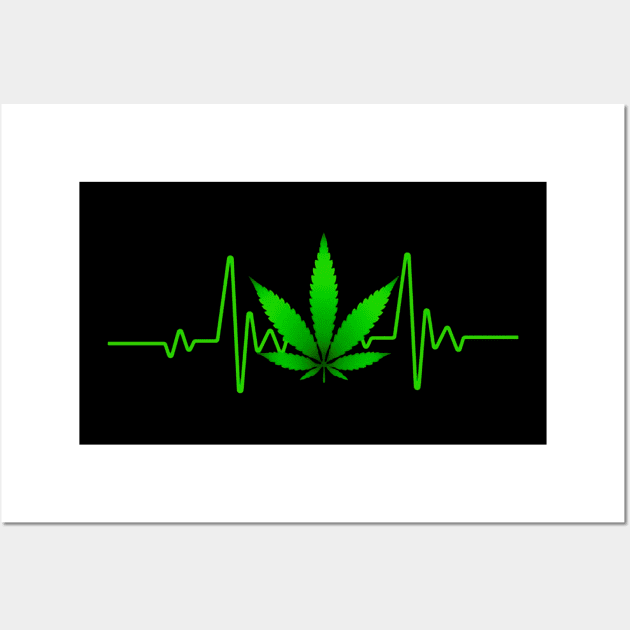 Heartbeat Weed Pulse Wall Art by Zimmier